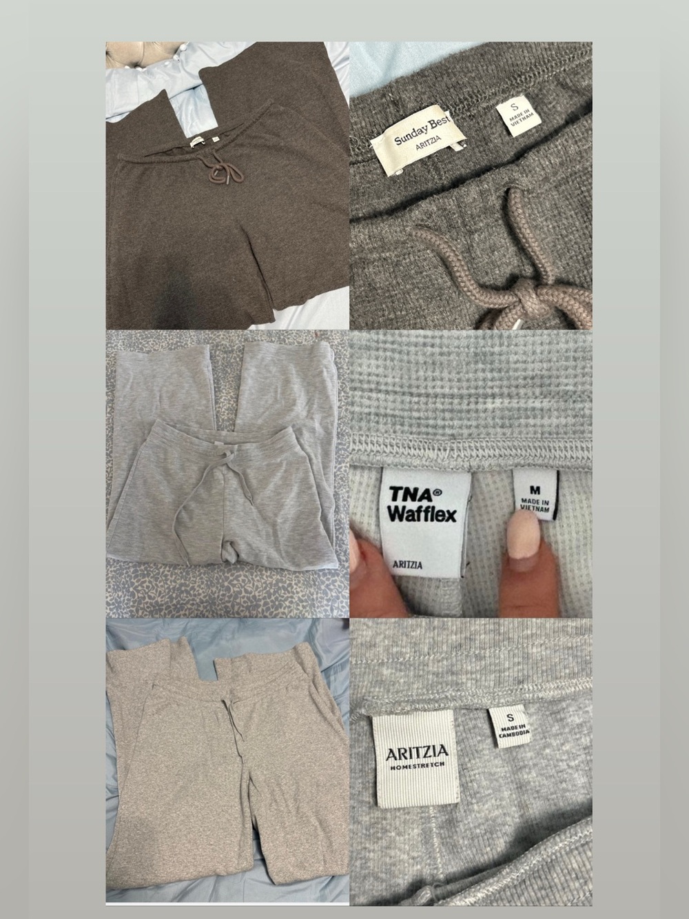 Aritzia TNA Wafflex Gray Kids Sweatpants